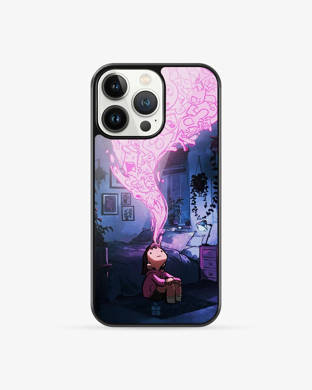 Buy Mind Manifest Pink Aura Cartoon iPhone 16 Pro Max Glass Case glass Online