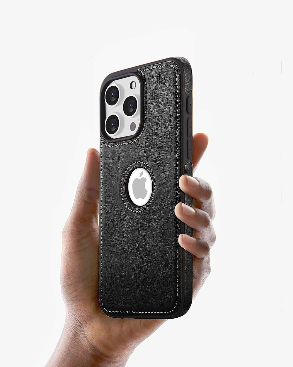 Buy Charcoal Black iPhone 12 Leather Case leather Online