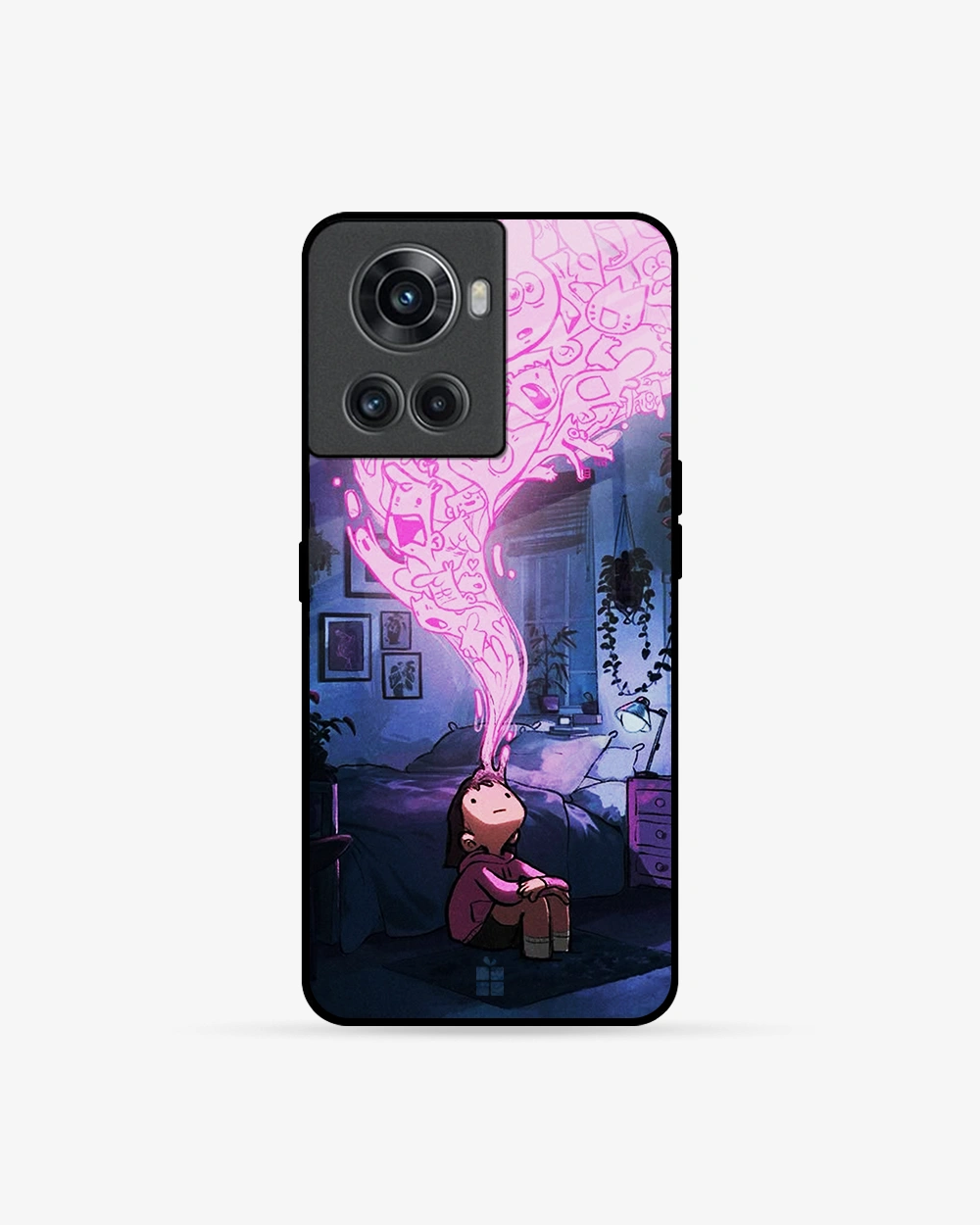 Buy Mind Manifest Pink Aura Cartoon OnePlus 10R 5G Glass Case glass Online