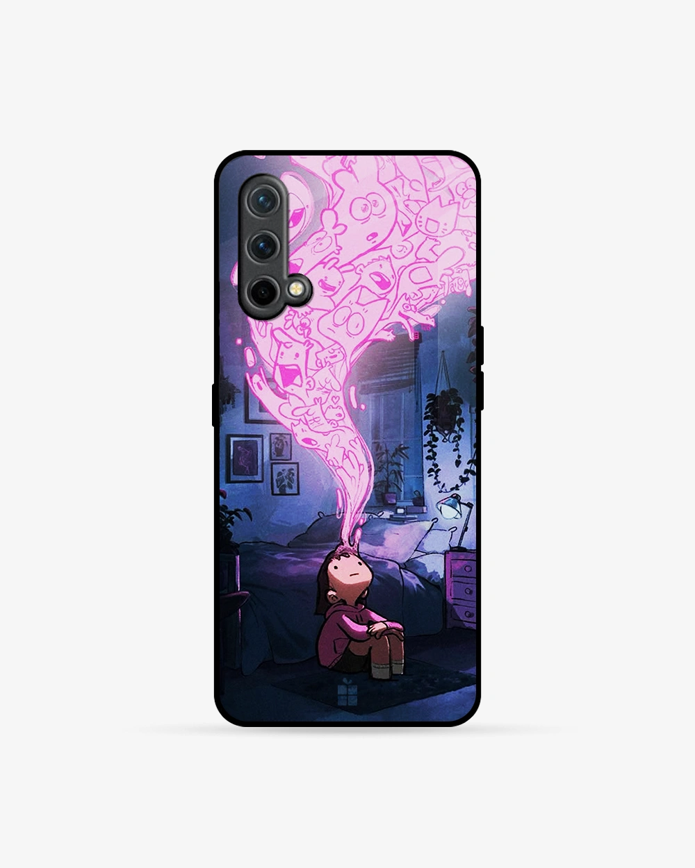 Buy Mind Manifest Pink Aura Cartoon OnePlus Nord CE Glass Case glass Online