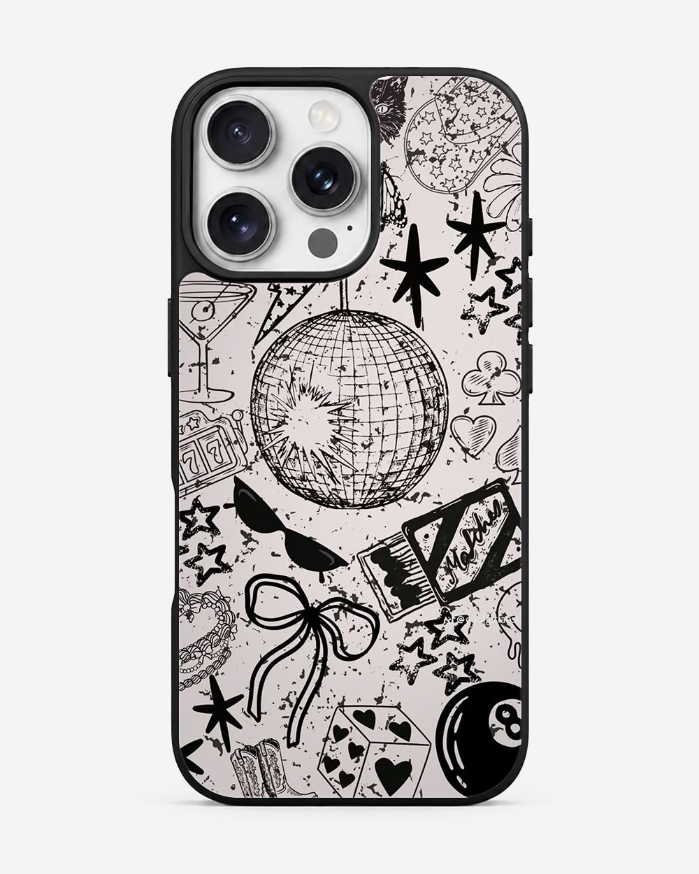 Midnight Disco Doodles Glass Case image 1