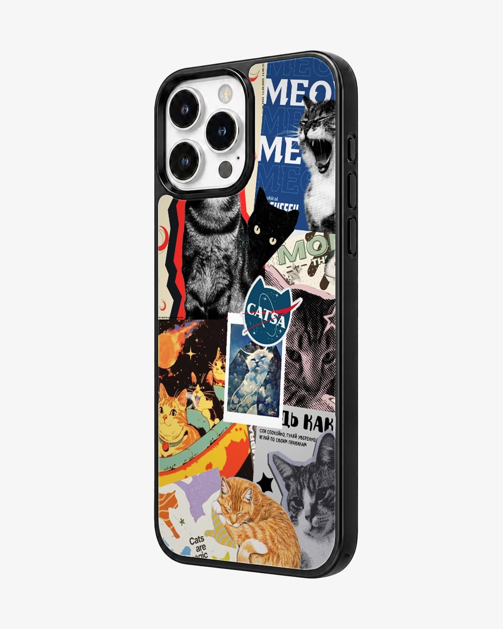 Cosmic Feline Collage Glass Case image 2