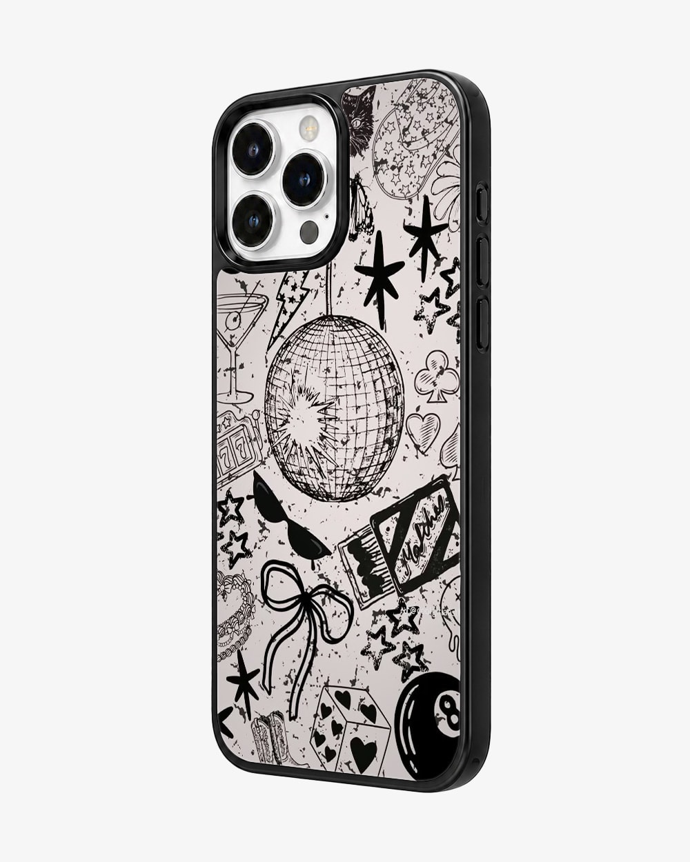 Midnight Disco Doodles Glass Case image 2