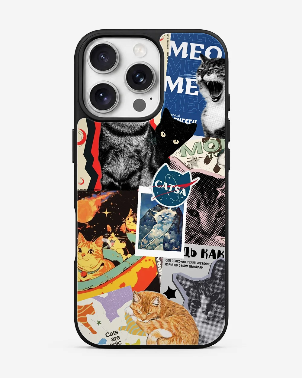 Cosmic Feline Collage Glass Case image 1