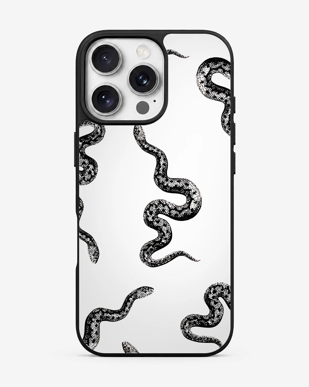 Monochrome Serpent Sketch Glass Case image 1