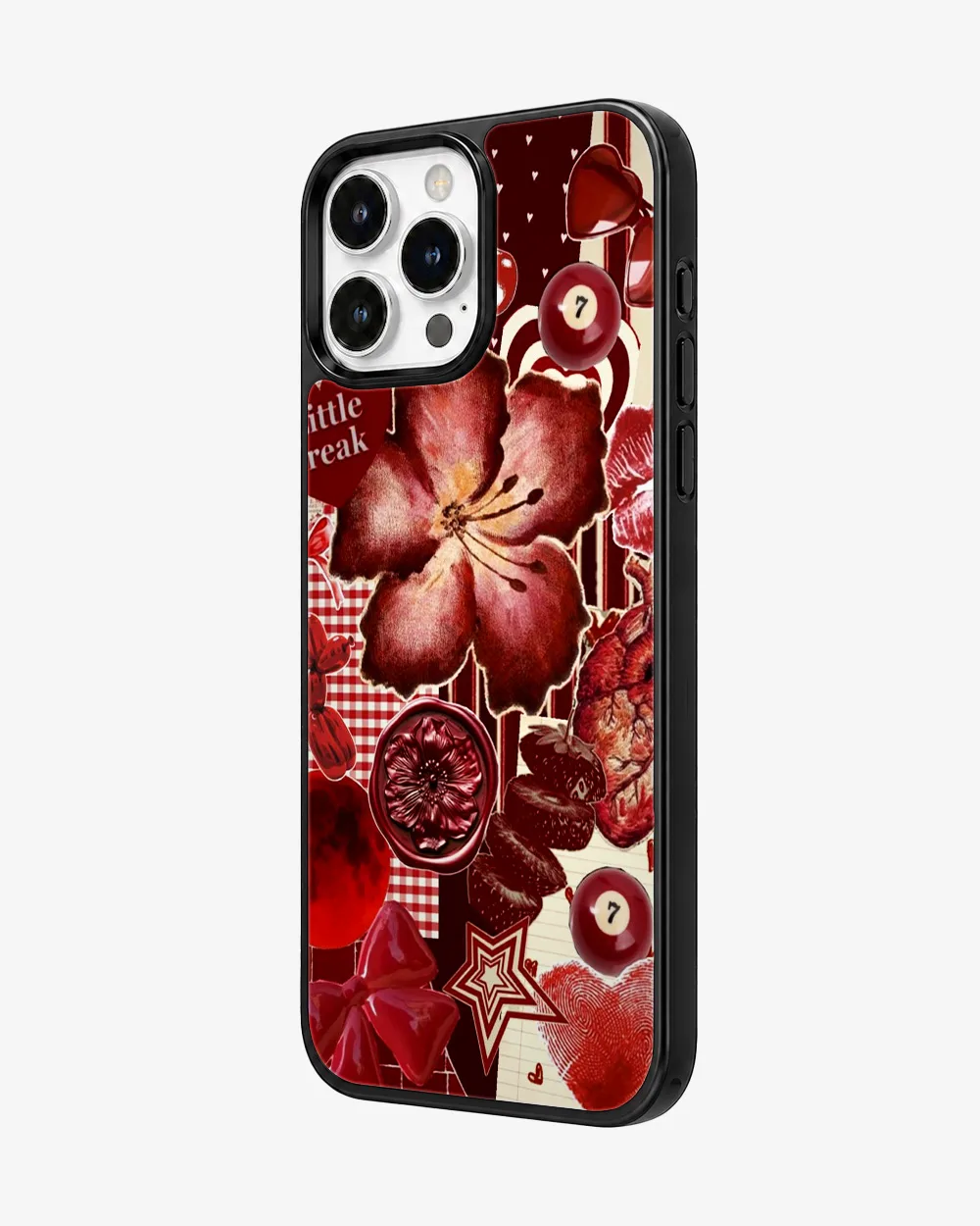 Crimson Collage Maximalist Glass Case image 2