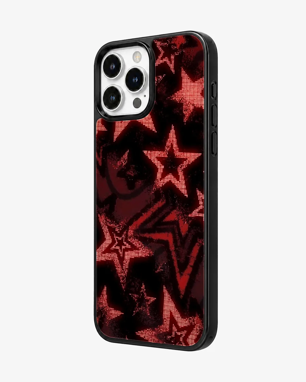 Crimson Halftone Stardust Glass Case image 2