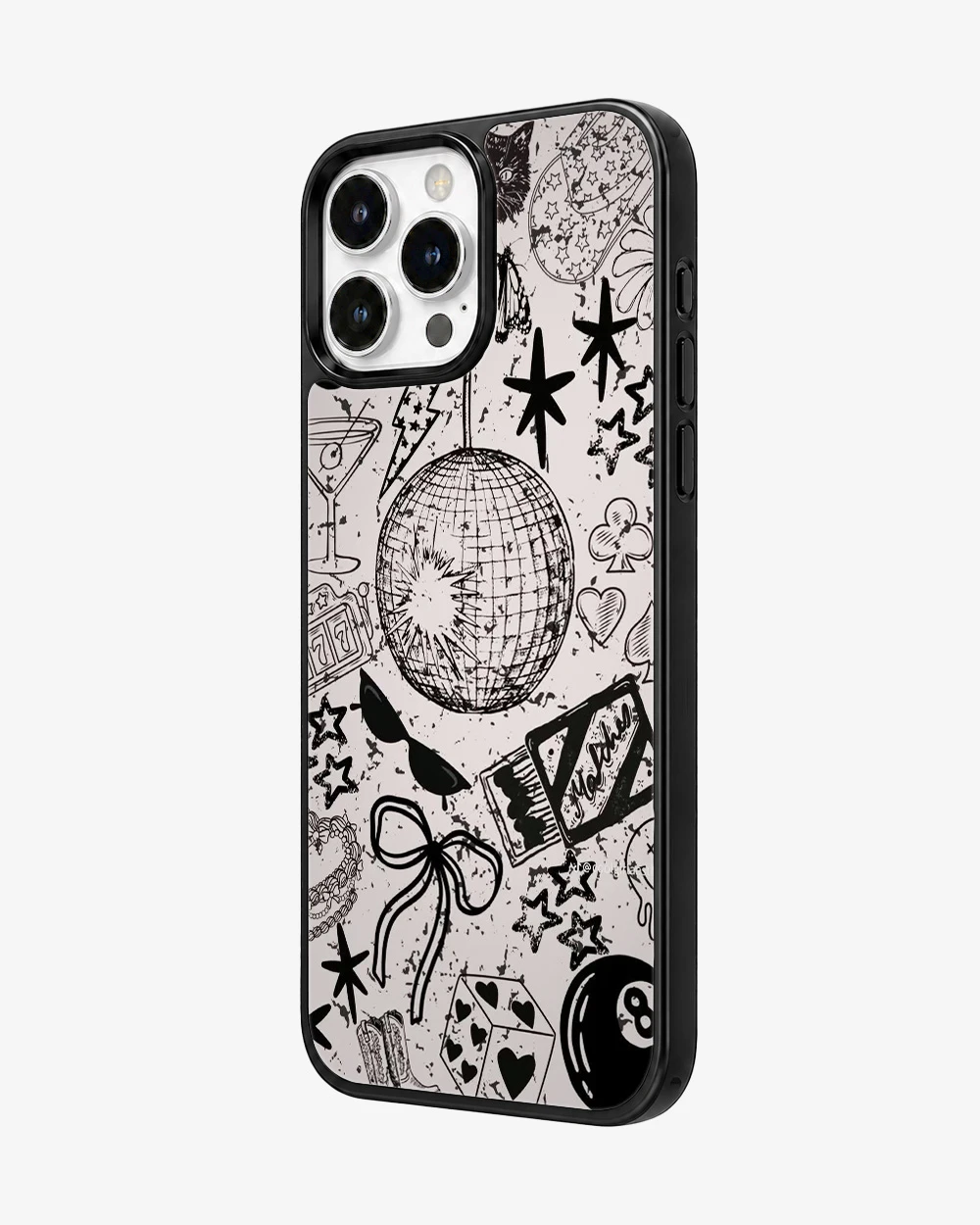 Midnight Disco Doodles Glass Case image 2
