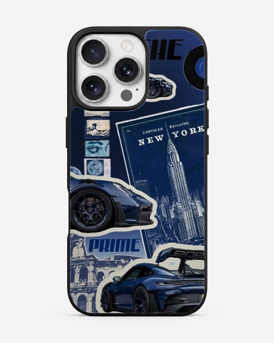 Midnight Drift Collage Glass Case