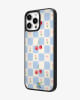 Blue Checkerboard Cherries & Tulips Glass Case image 2