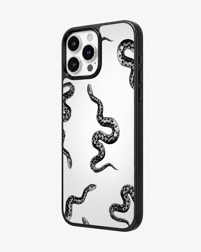 Monochrome Serpent Sketch Glass Case image 2