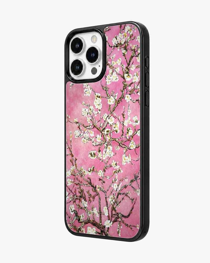 Pink Almond Blossom Art Glass Case image 2