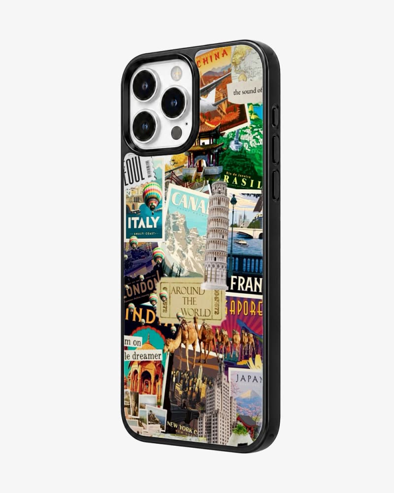 Around The World Collage Glass Case image 2