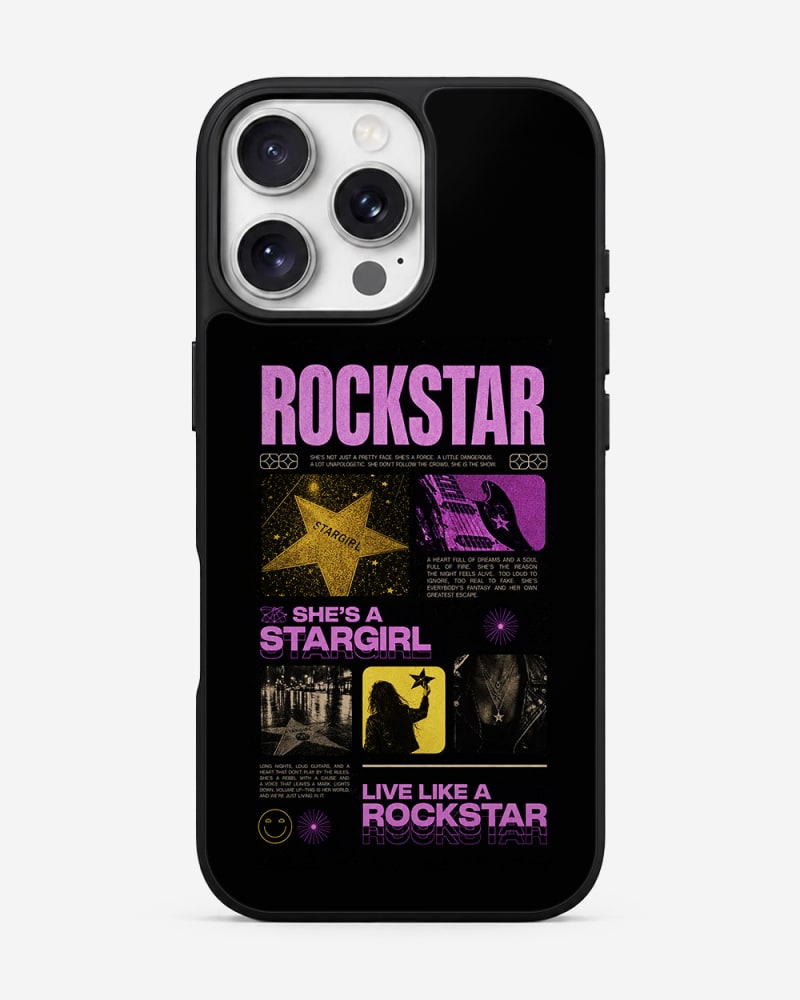 Neon Stargirl Collage Glass Case image 1
