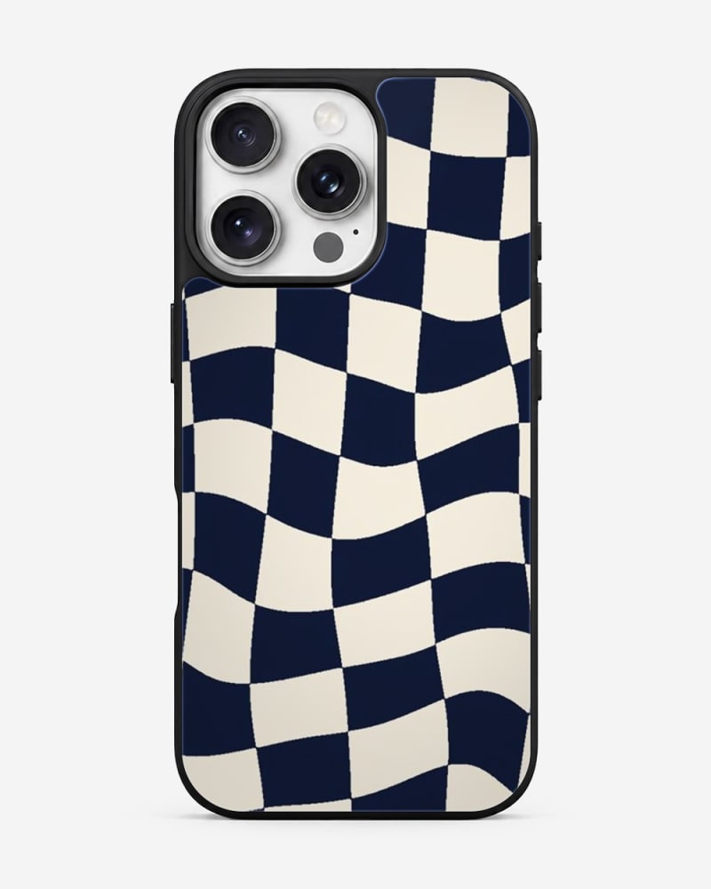 Midnight Warp Checkers Glass Case image 1