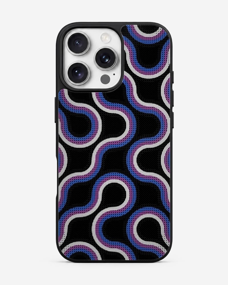 Neon Wave Pulse Glass Case image 1