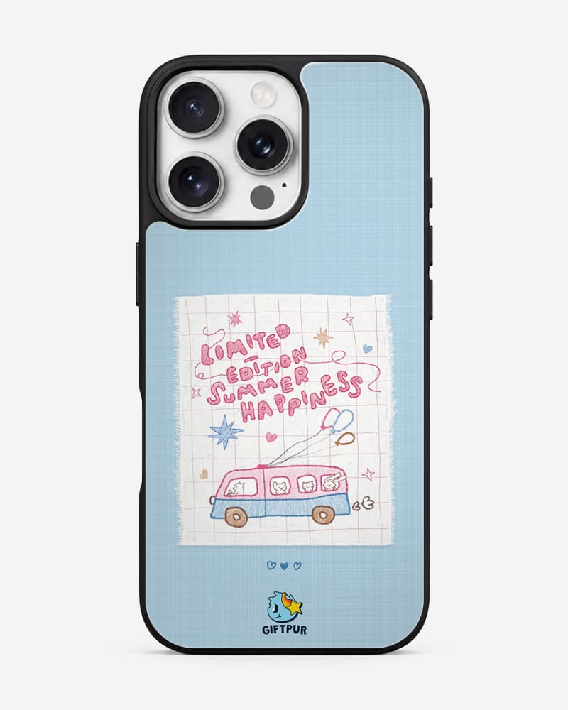 Summer Happiness Camper Van Glass Case image 1