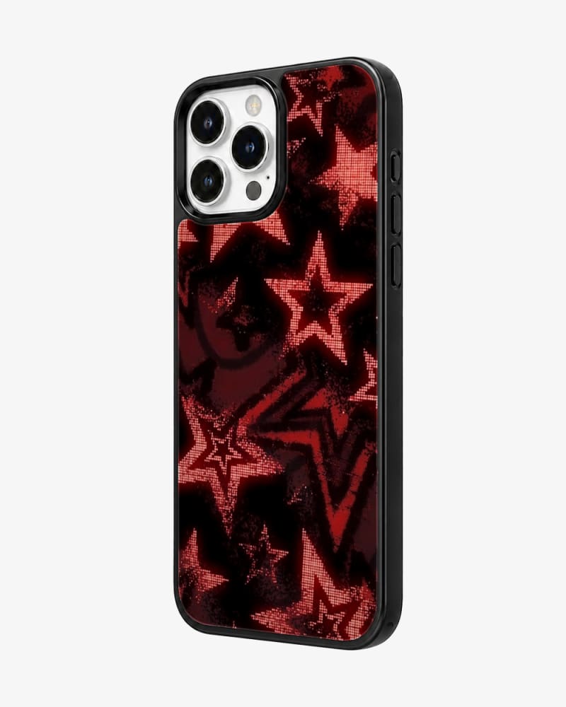 Crimson Halftone Stardust Glass Case image 2