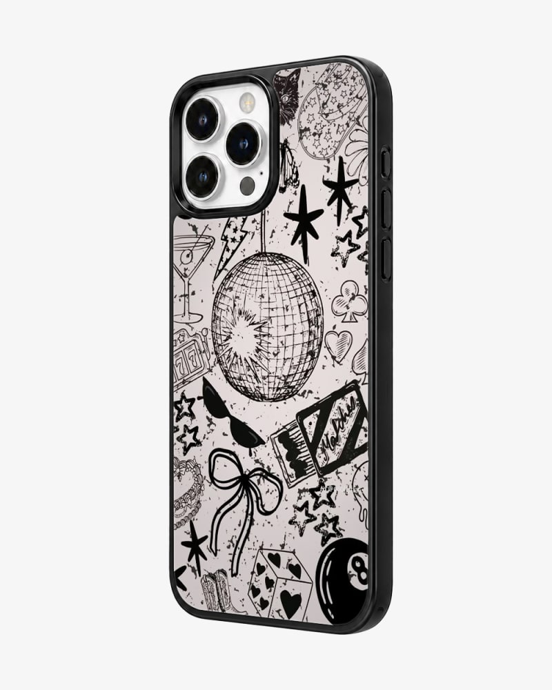 Midnight Disco Doodles Glass Case image 2