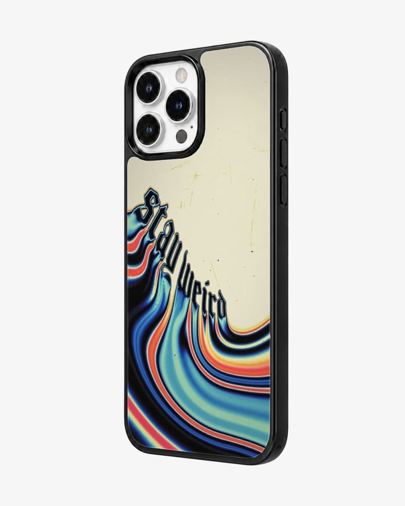 Stay Weird Liquid Wave Glass Case image 2