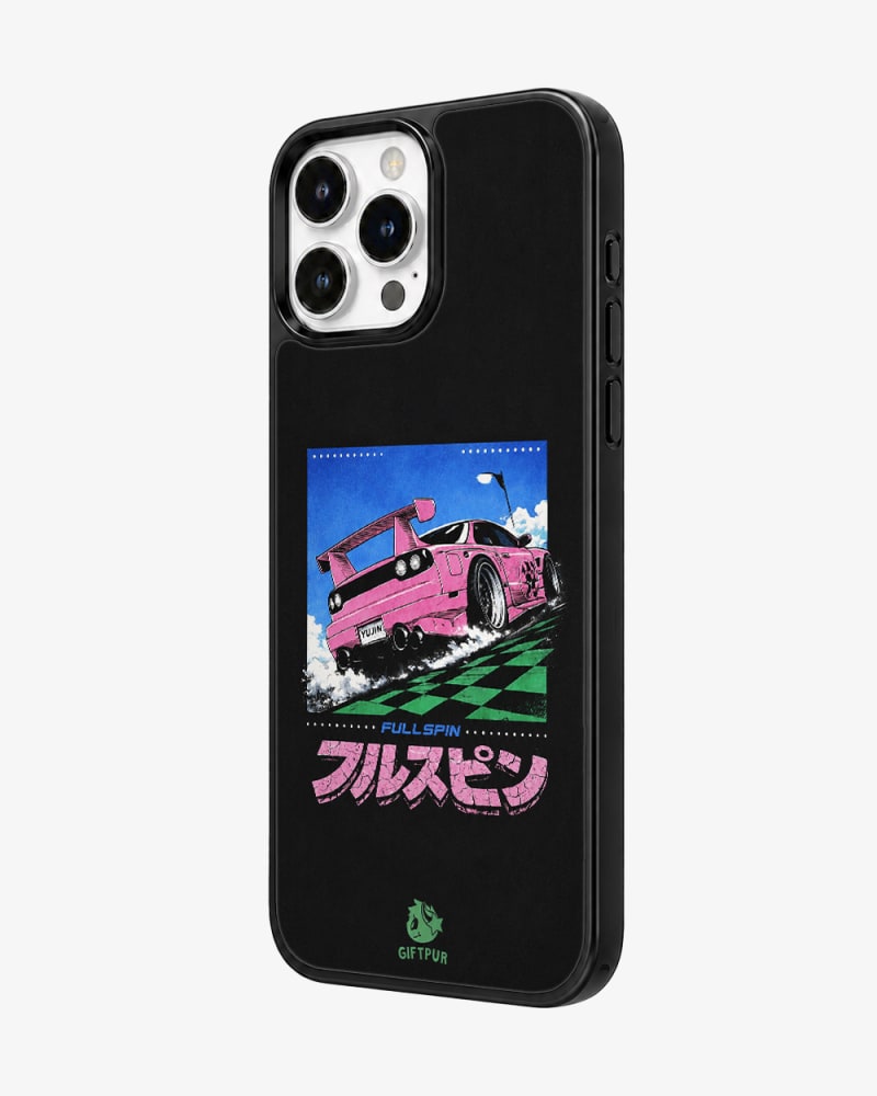 Pink JDM Full Spin Drift Glass Case image 2