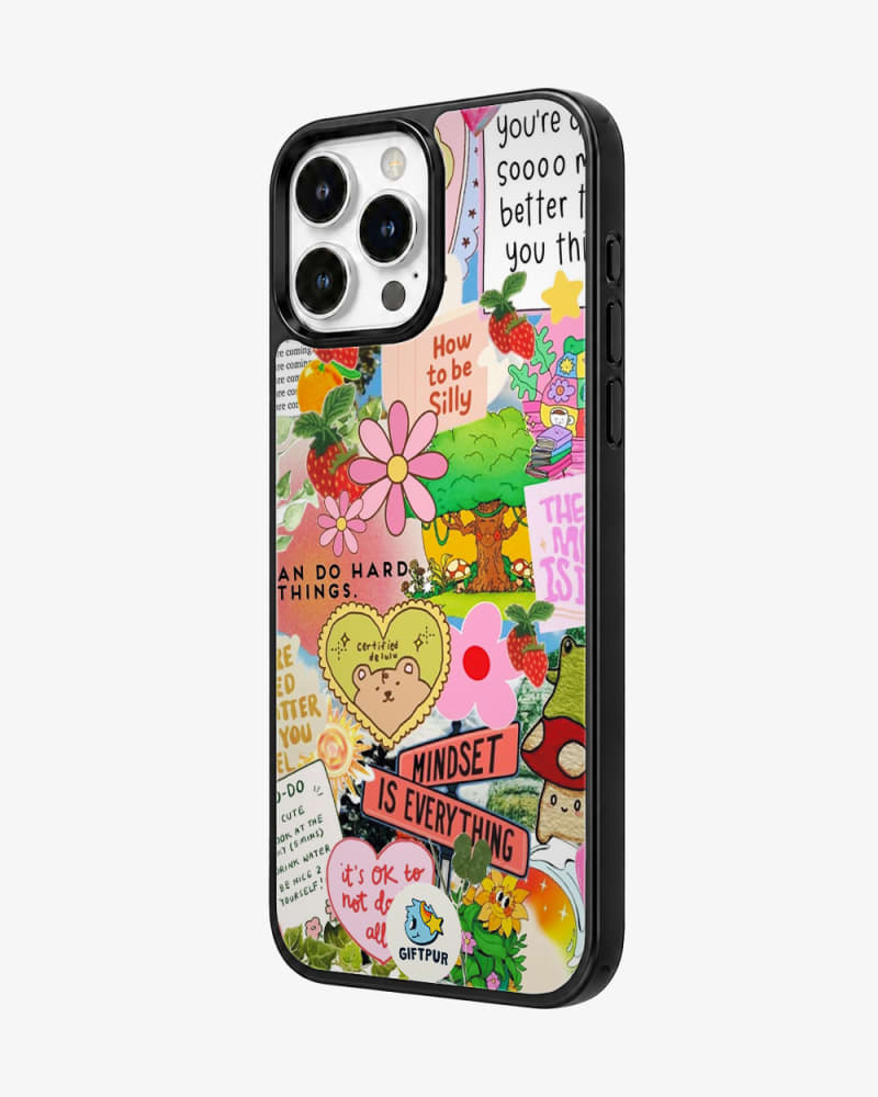 Mindset Is Everything Sticker Collage Glass Case image 2